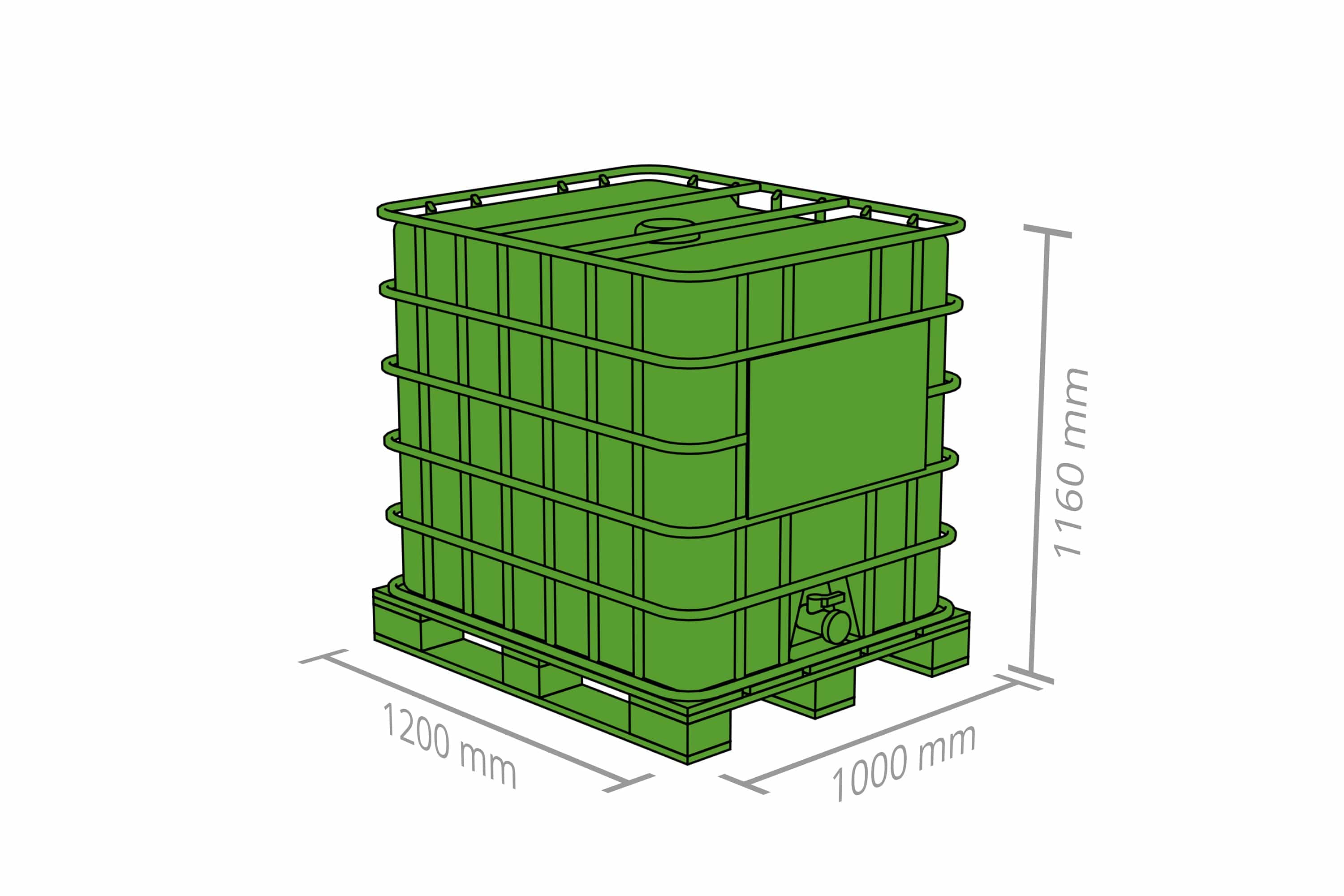 Maße Intermediate Bulk Container (IBC) 950 l