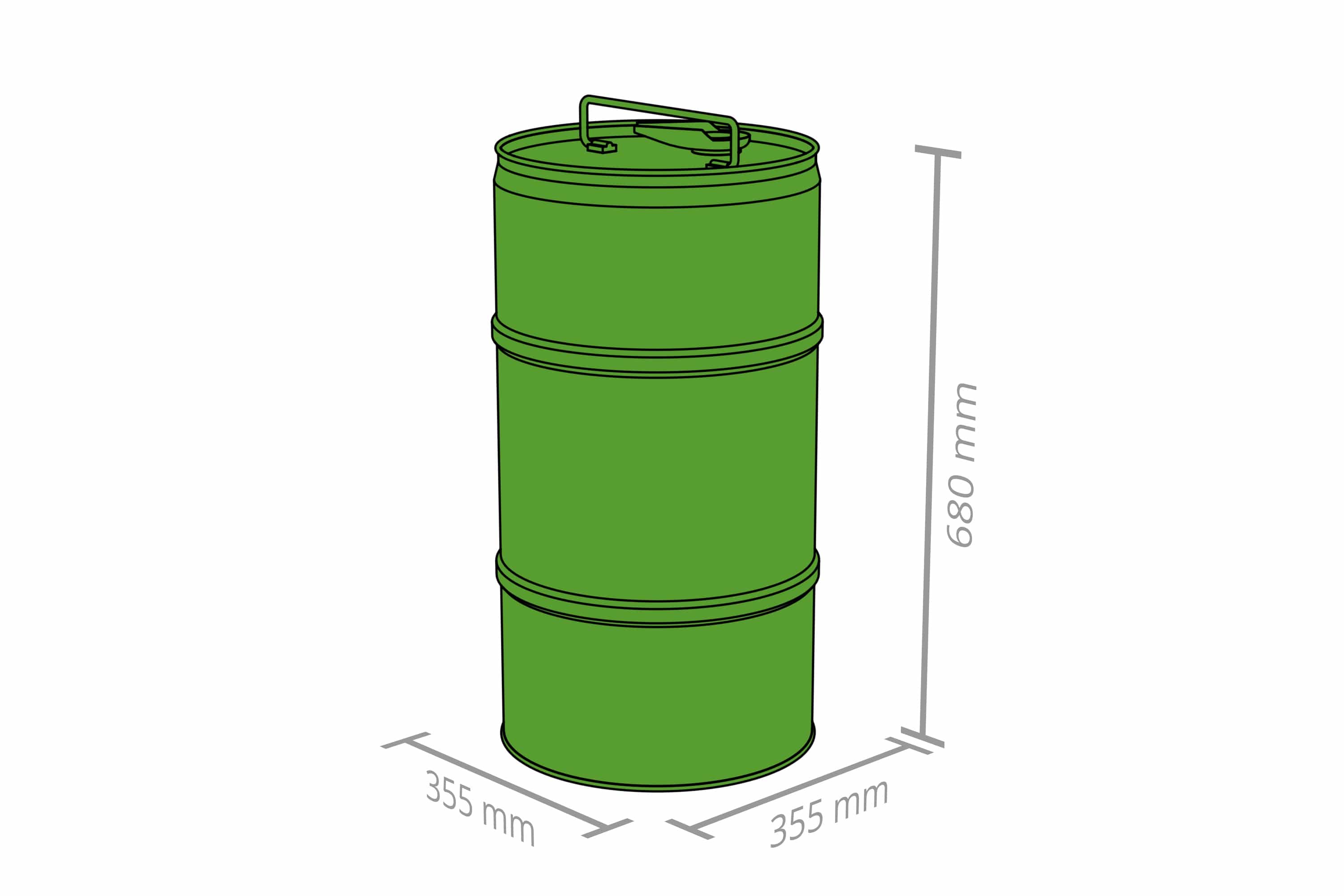 Maße Kombinationsspundlochfass flüssige Stoffe 60 l