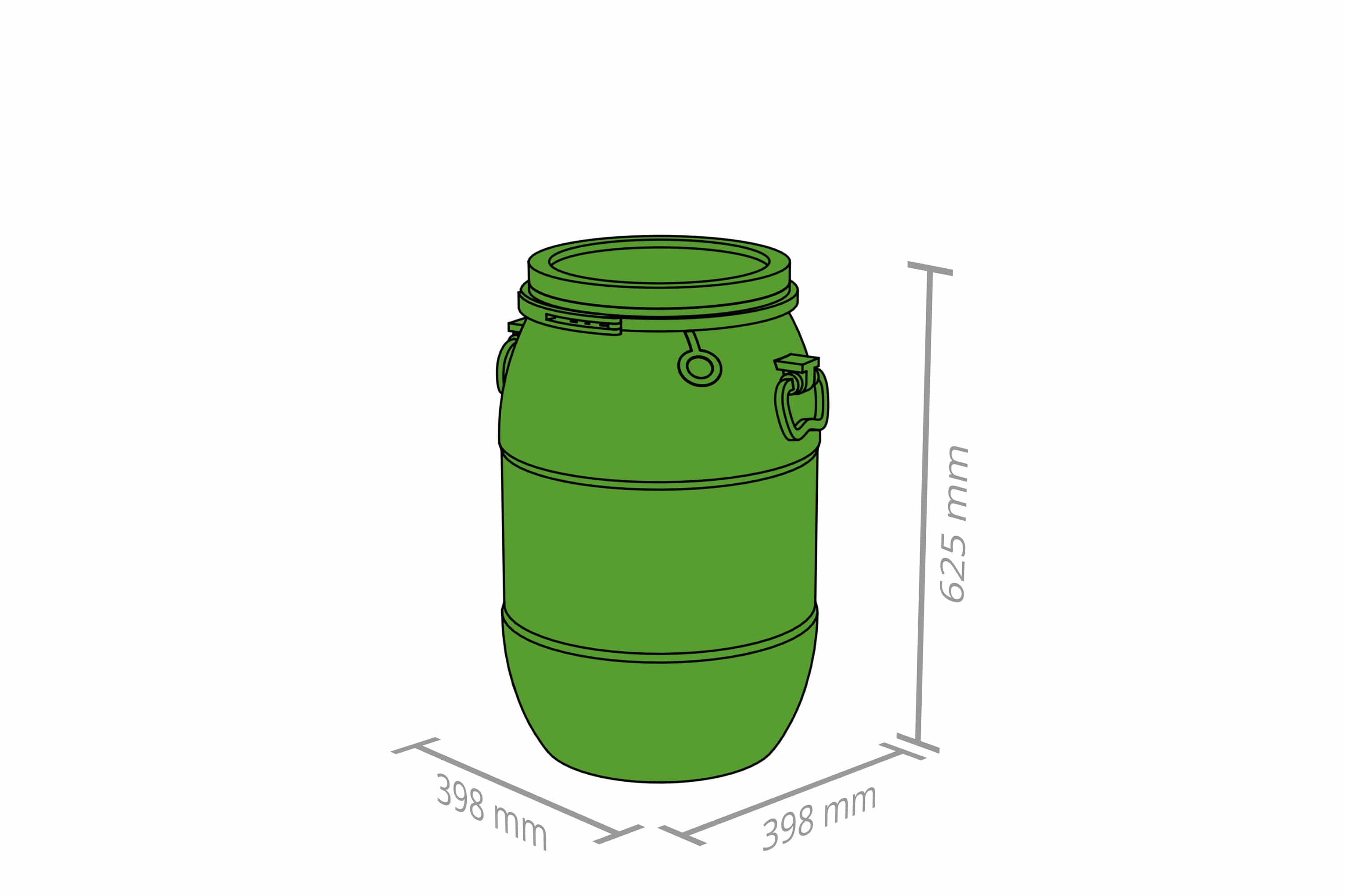 Maße Spannringfass 60 l